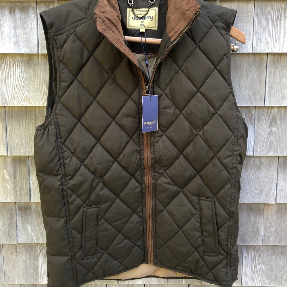 DuBarry down filled vest, quilted, in Olive. New